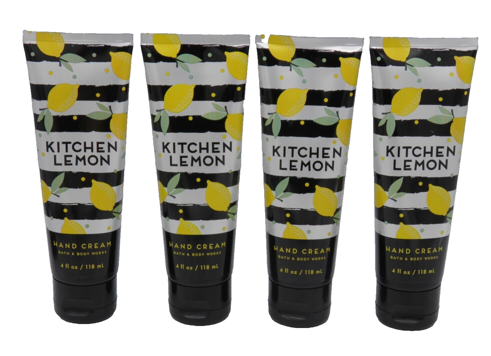 4-Pack Bath & Body Works Kitchen Lemon Hand Cream with Shea Butter & Vitamin E