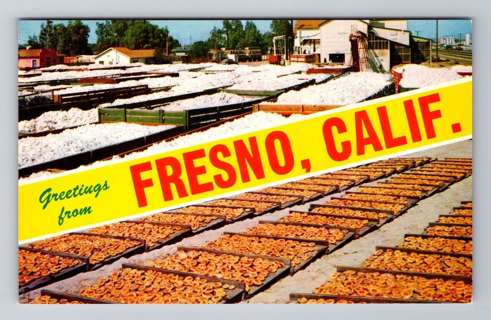Fresno CA-California, Gen Banner Greeting San Joaquin Valley Vintage Postcard
