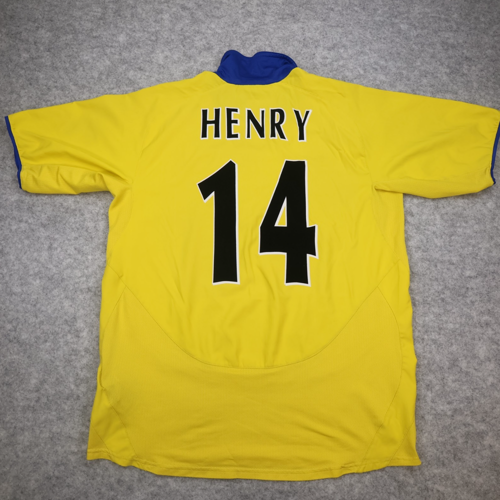 Vintage Arsenal Shirt Large Yellow Away Kit 2003 2004 Nike Jersey Thierry Henry