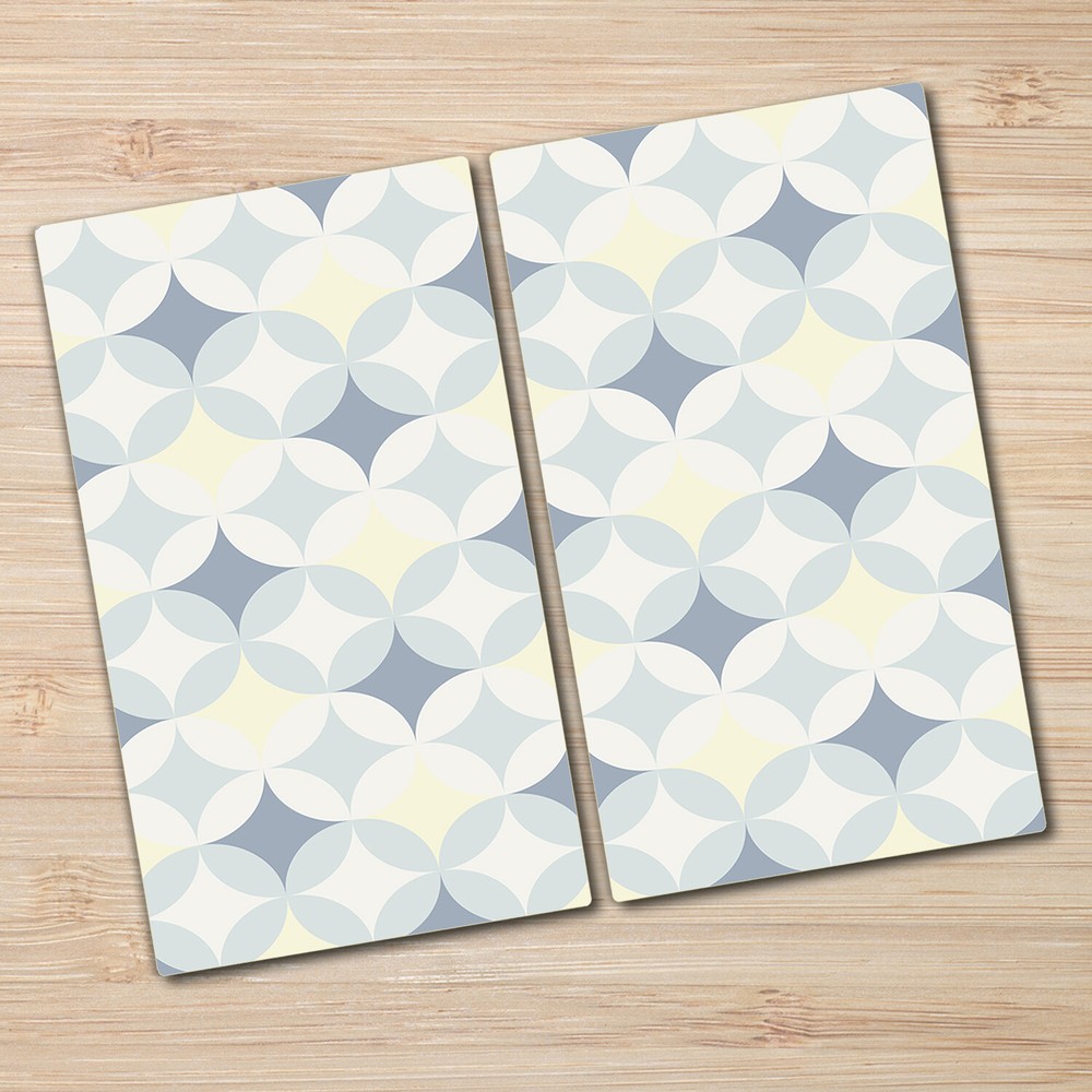 Glass Bread Board Surface Protector retro geometric blue and white 2x30x52