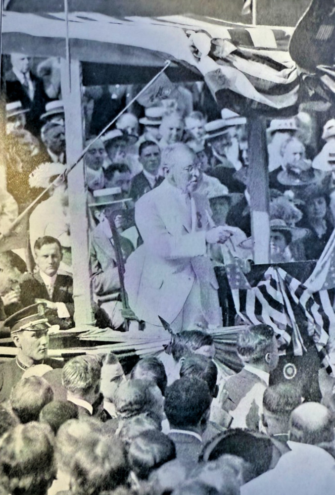 1916 Vintage Magazine Illustration President Woodrow Wilson At Philadelphia