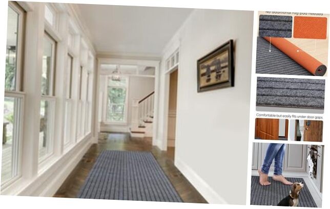 Non-Slip 3x10 ft Rubber Backed Runner Rug for Hallway Stairs