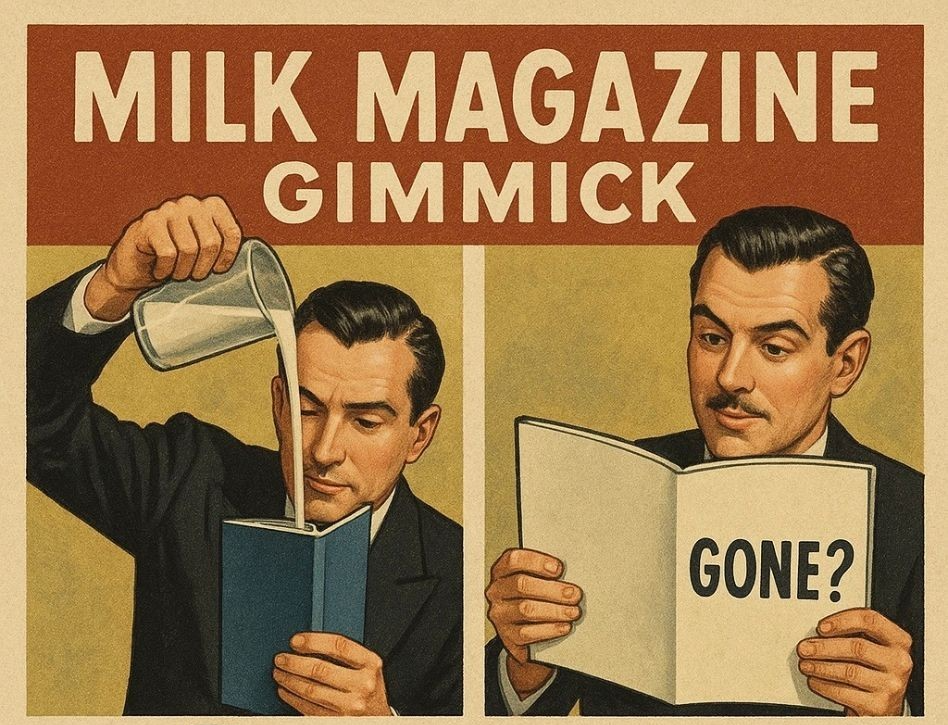 MILK MAGAZINE FAKE ADVANCED Magic Trick Clear Gimmick Appearing Vanishing Liquid