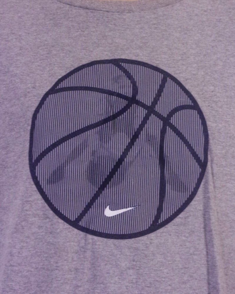 vintage 90s 00s Y2K Nike Center Swoosh Basketball T-Shirt Textured Print USA XL