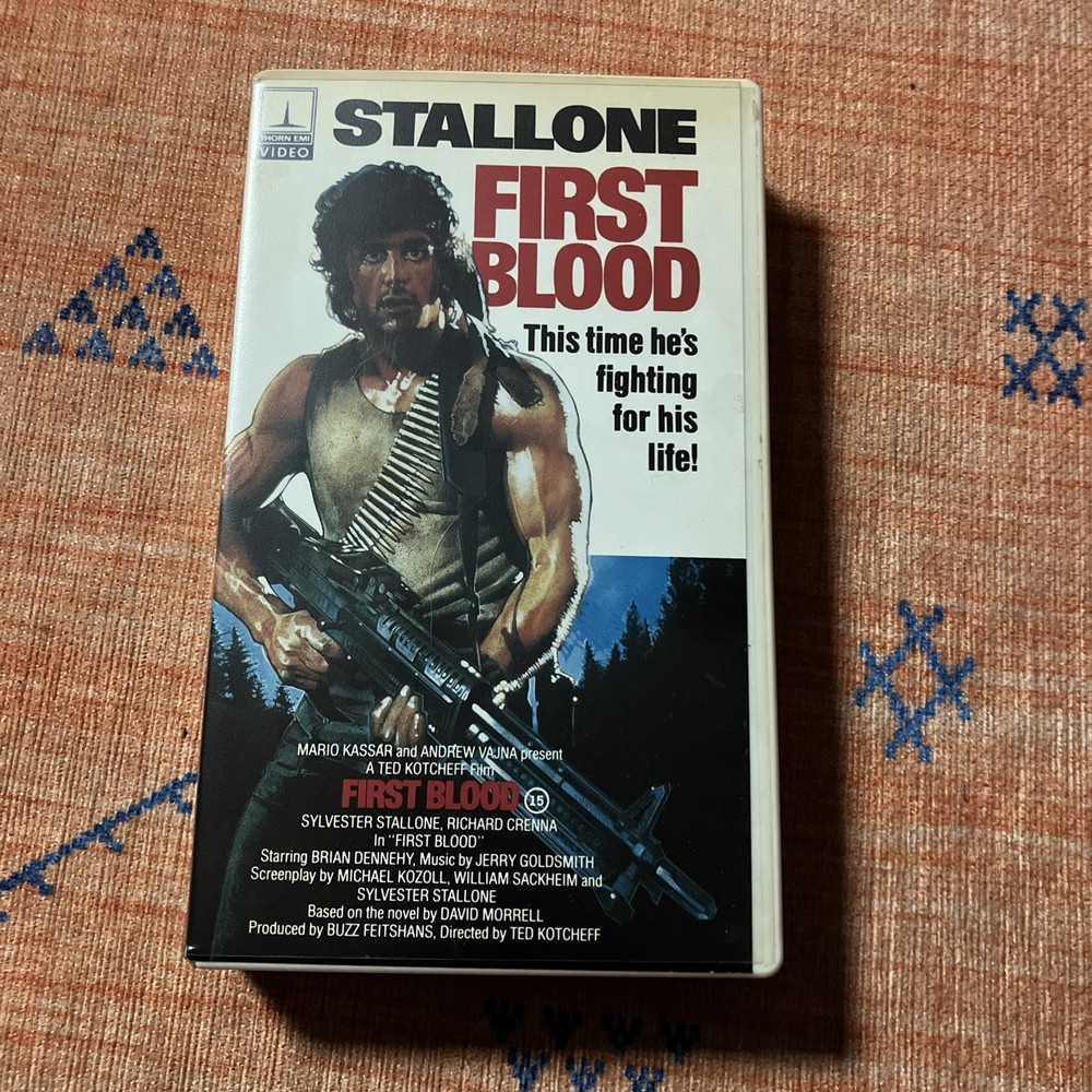 Rare HTF First Blood (VHS) Thorn EMI 1982 Rambo Sly Stallone Big Box Clamshell