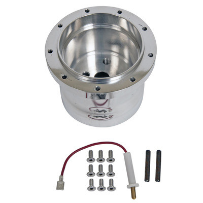 Upgrade your ride with the LECARRA B-26402 Polished Aluminum Steering Wheel Adapter Kit for a sleek, billet aluminum finish