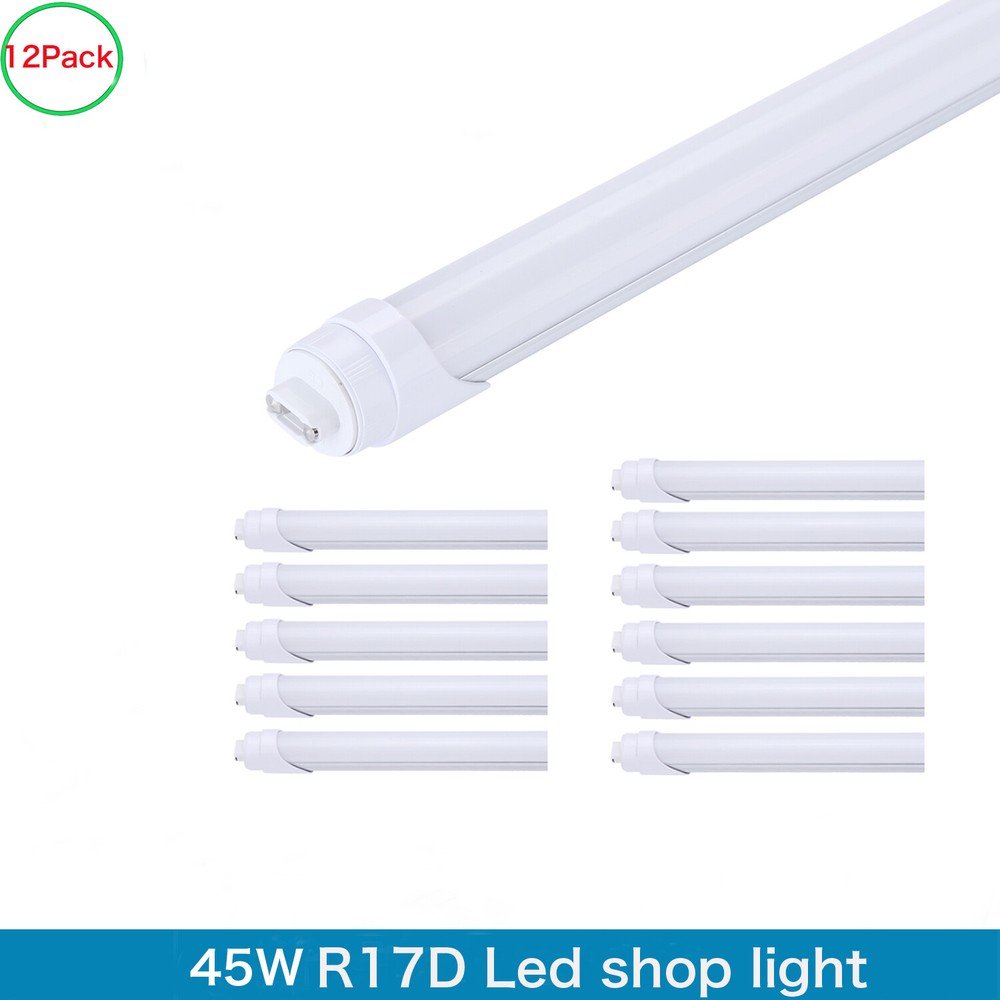 12Pack 8 Foot Led Shop Light 45W HO T8 Rotatable Base 8FT R17D 8' Led Tube Light