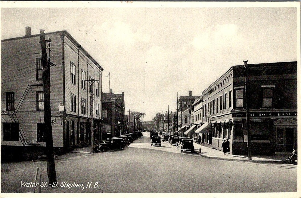 1936, Water Street, ST. STEPHEN, New Brunswick, Canada Postcard