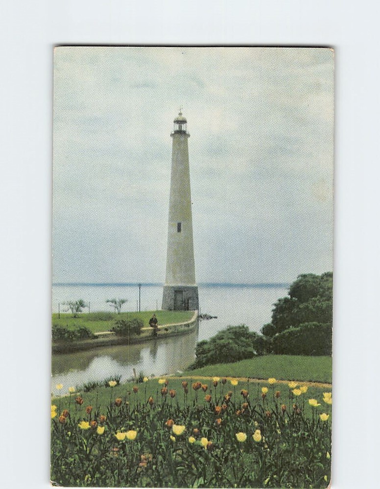 Postcard Lighthouse at Grand Lake (Lake St. Mary's) Ohio USA