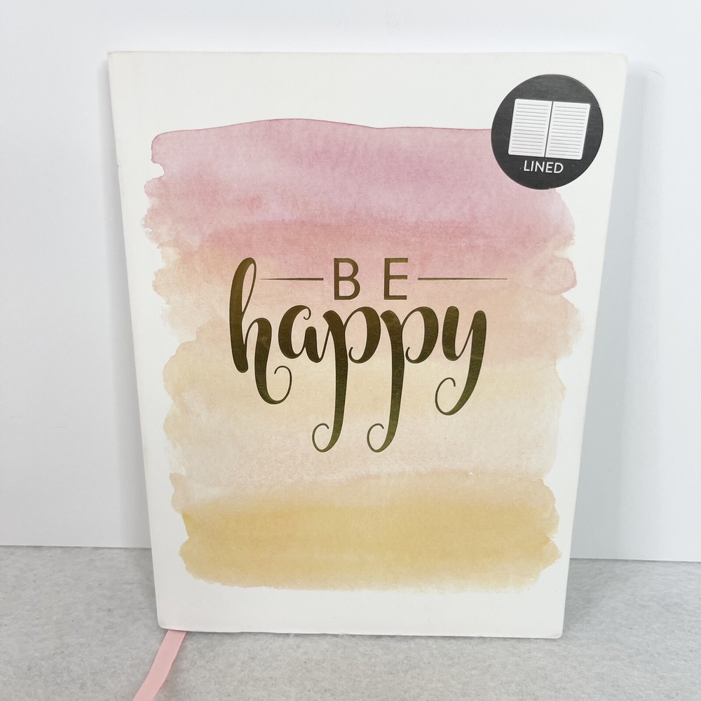 Christian Journal Be Happy Multi Soft Bound 8x6 Notebook Pink Yellow Gold