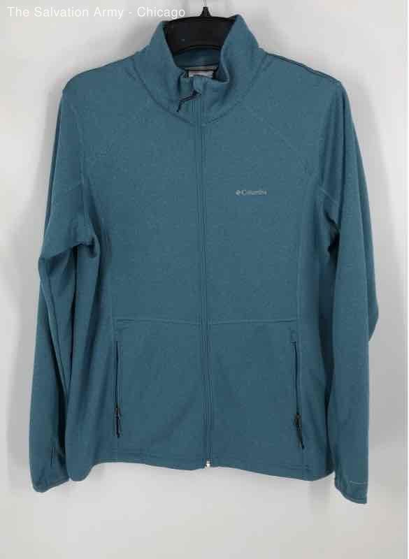 Columbia Womens Light Sea Green Long Sleeve Activewear Full Zip Jacket Size XL