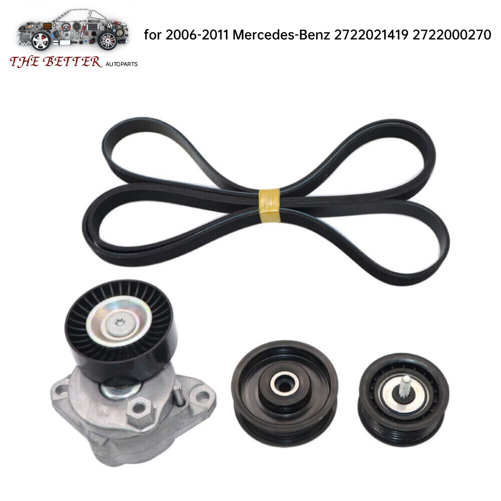 For Mercedes-Benz Engine Idler Pulley Serpentine Belt kit & Drive Belt Tensioner