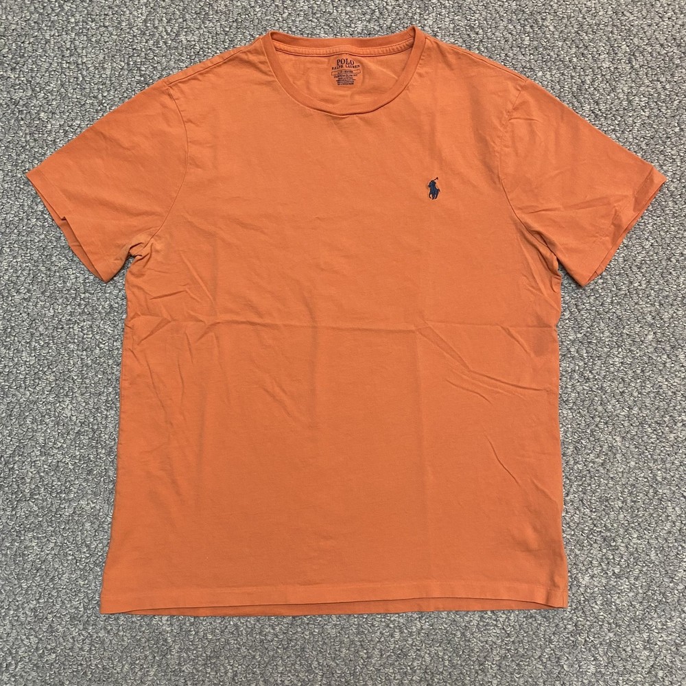 Polo Ralph Lauren T-Shirt Men's  Size Large Orange Single Stitch Slim Fit