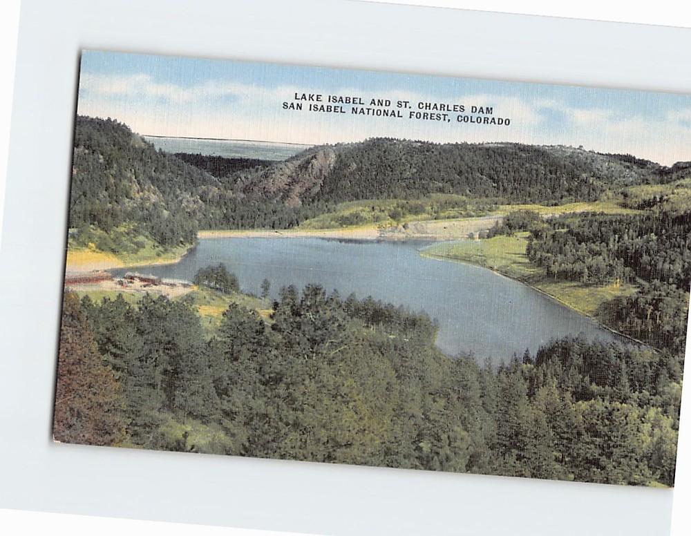 Postcard Lake Isabel & St. Charles Dam San Isabel National Forest Colorado USA