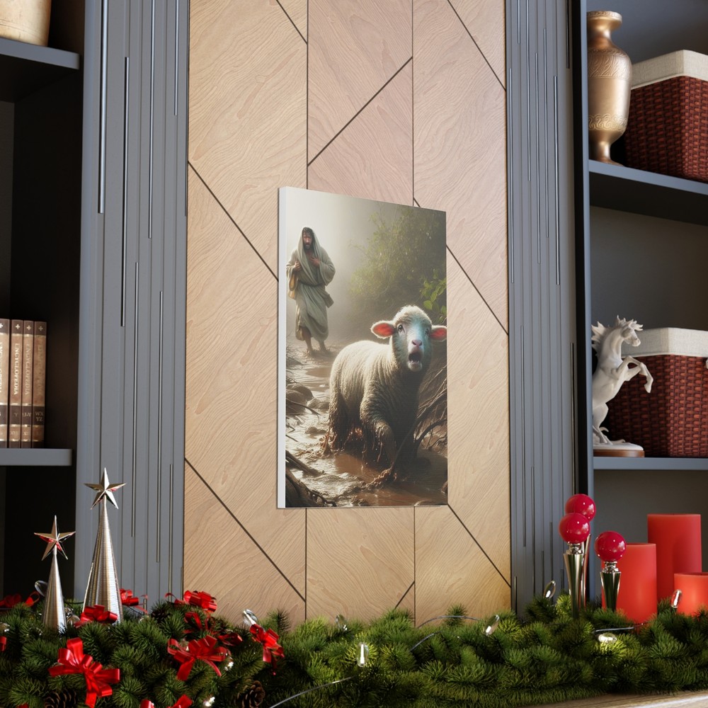 Jesus and Lamb Religious Canvas Prints for Faithful Home Decor  