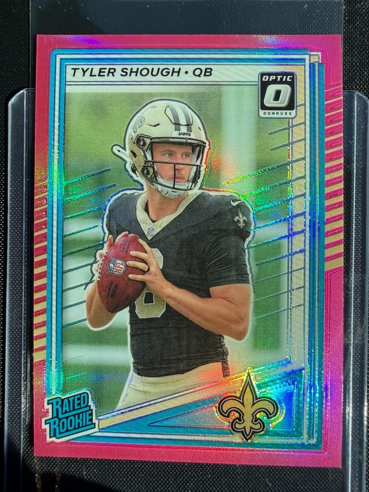 2025 Panini Donruss - Rated Rookie Tyler Shough #304 Optic Preview Pink Prizm