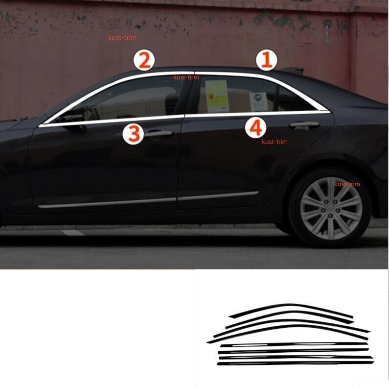 NEW BLACK Window Sill Molding Trim Strips for Cadillac ATS 2014-2017 8PCS