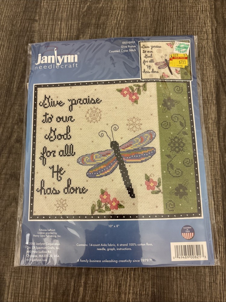 2015 Janlynn Give Praise Counted Cross Stitch Kit 8