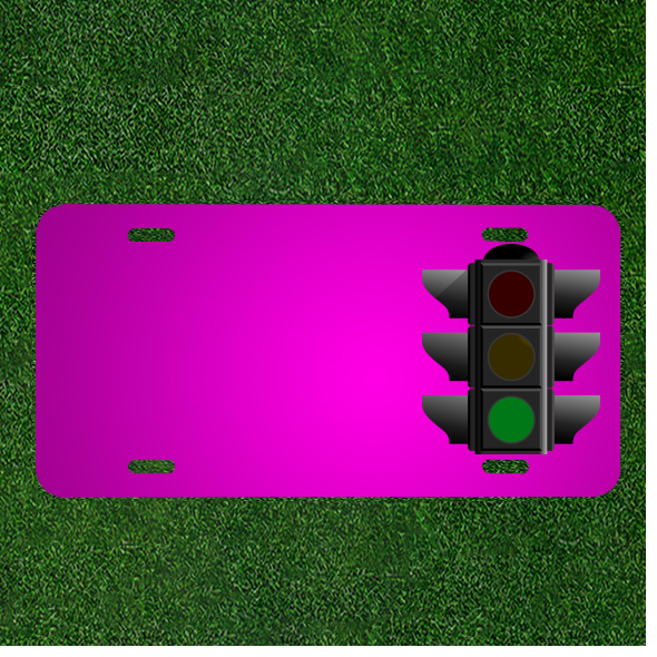 Custom Traffic Light Green Car License Plate with Personalized Names