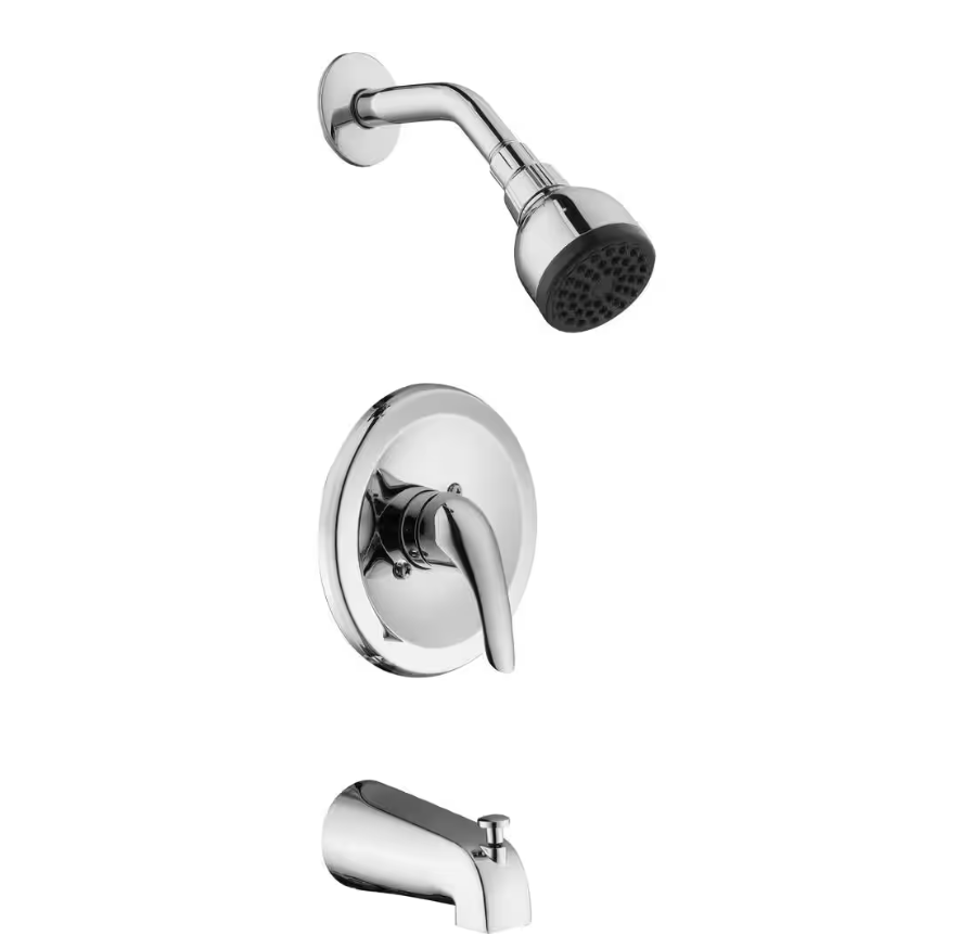 Glacier Bay Aragon Single-Handle Chrome Tub and Shower Faucet with 1-Spray