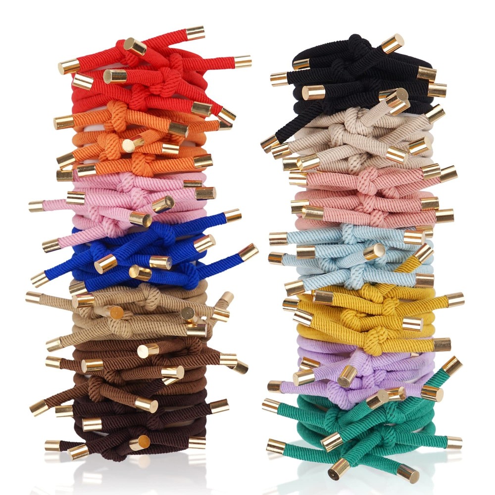 56 Knotted Hair Ties for Women - Durable Elastics for Ponytails and Styles