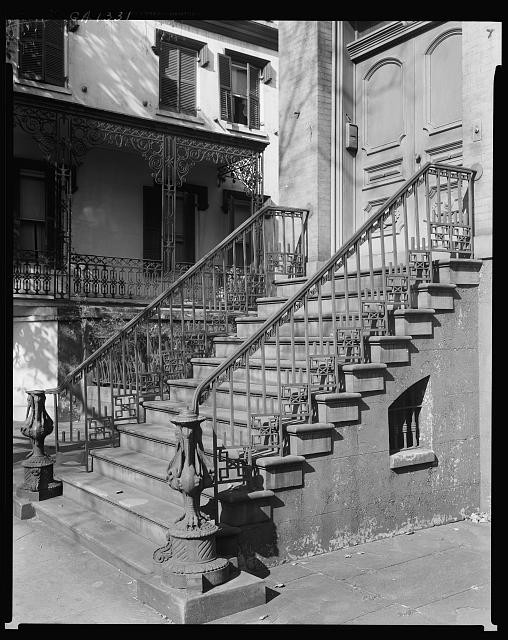 Savannah Georgia Charlton House Taylor Street West 1940s Stairway Porch
