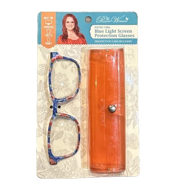 Pioneer Woman Heritage Floral Blue Light Blocking Glasses with Case