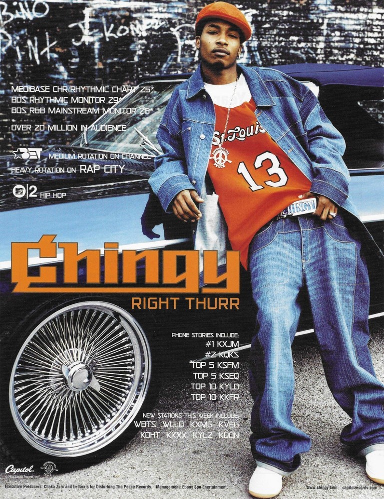 CHINGY Vintage 2003 Right thurr PROMO TRADE AD Poster for Jackpot D 8.5x11 MINT