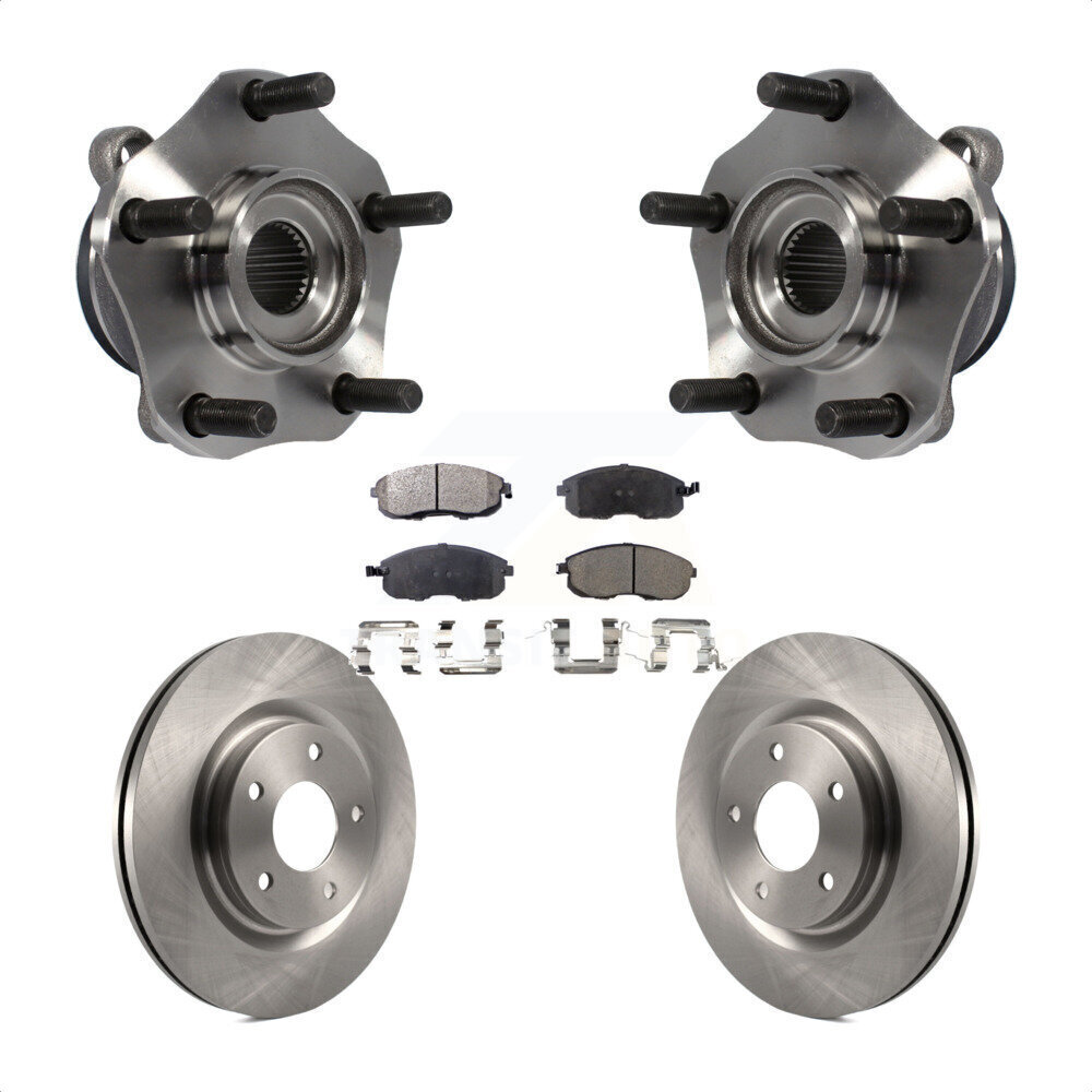 Hub Bearing Brake Rotor  Pad Front Kit For 2017-2019 Nissan Sentra Turbocha