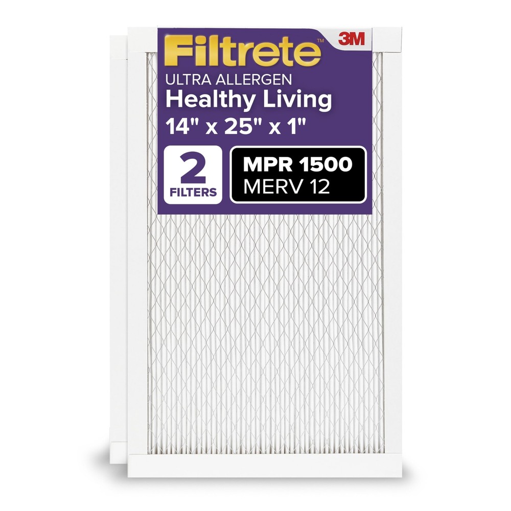 Filtrete 14x25x1 AC Furnace Air Filter MERV 12 MPR 1500 CERTIFIED asthma & al...