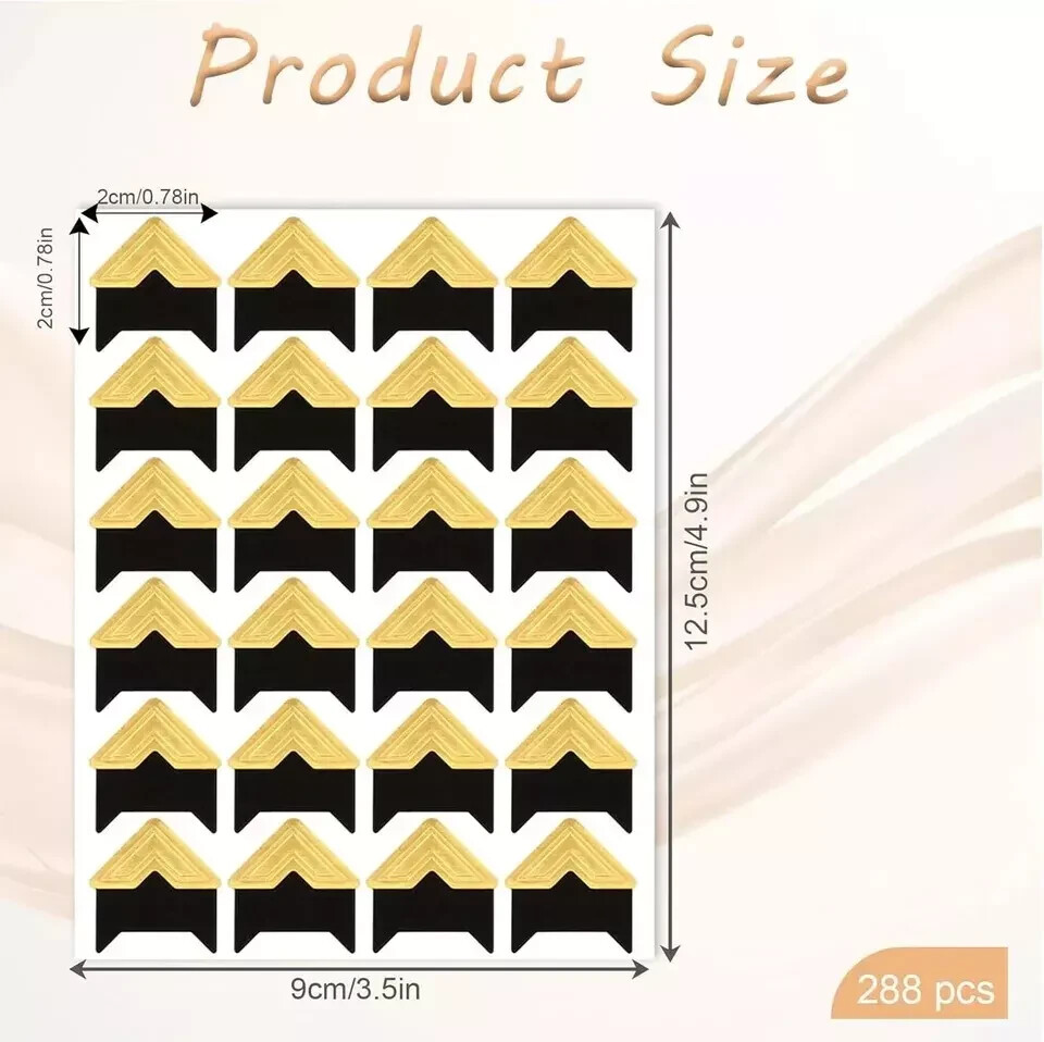 Shiny Gold Self-Adhesive Acid-Free Photo Corners 288pc Scrapbooking Hooks-image