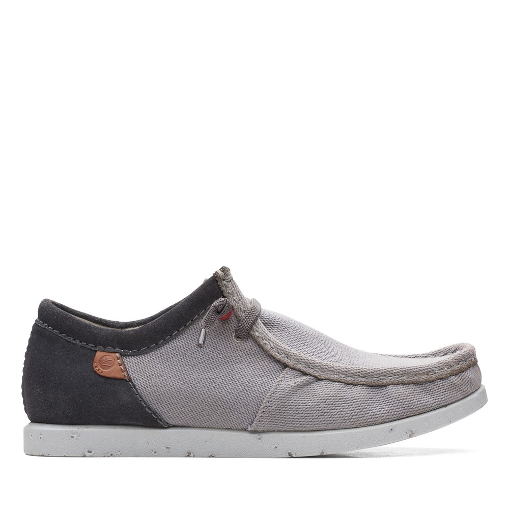 Clarks ShacreLite Moc Mens Gray Wide Oxfords & Lace Ups Casual Shoes