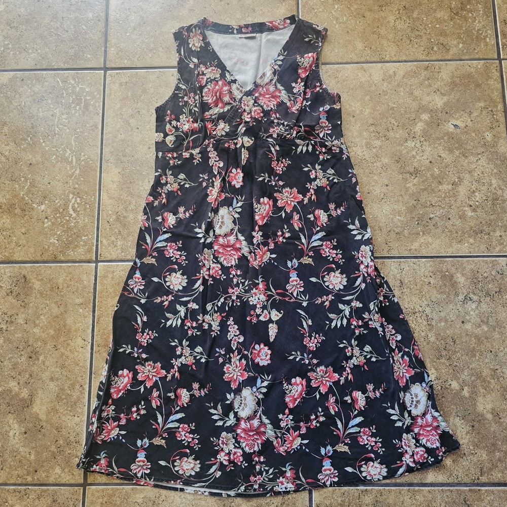 Tianello Maxi Cindy Dress Floral Size Medium Women's Black Red USA Made
