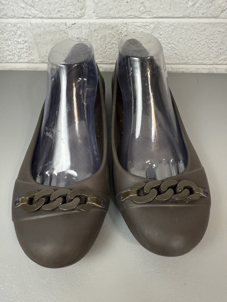 Crocs Gianna Chain Link Ballet Flats Slip On Shoes Women's Size 10 Brown