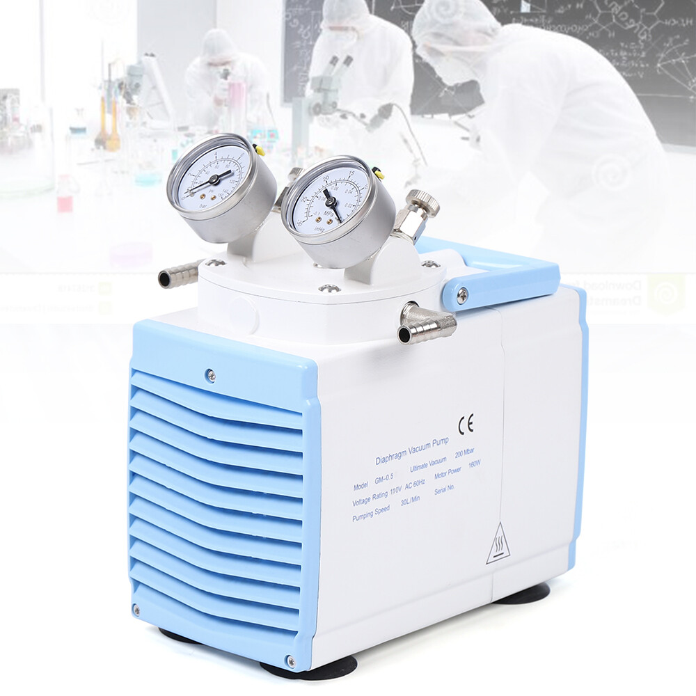 160W Lab Vacuum Filtration/ Distillation / Drying Oil Free Diaphragm Vacuum Pump