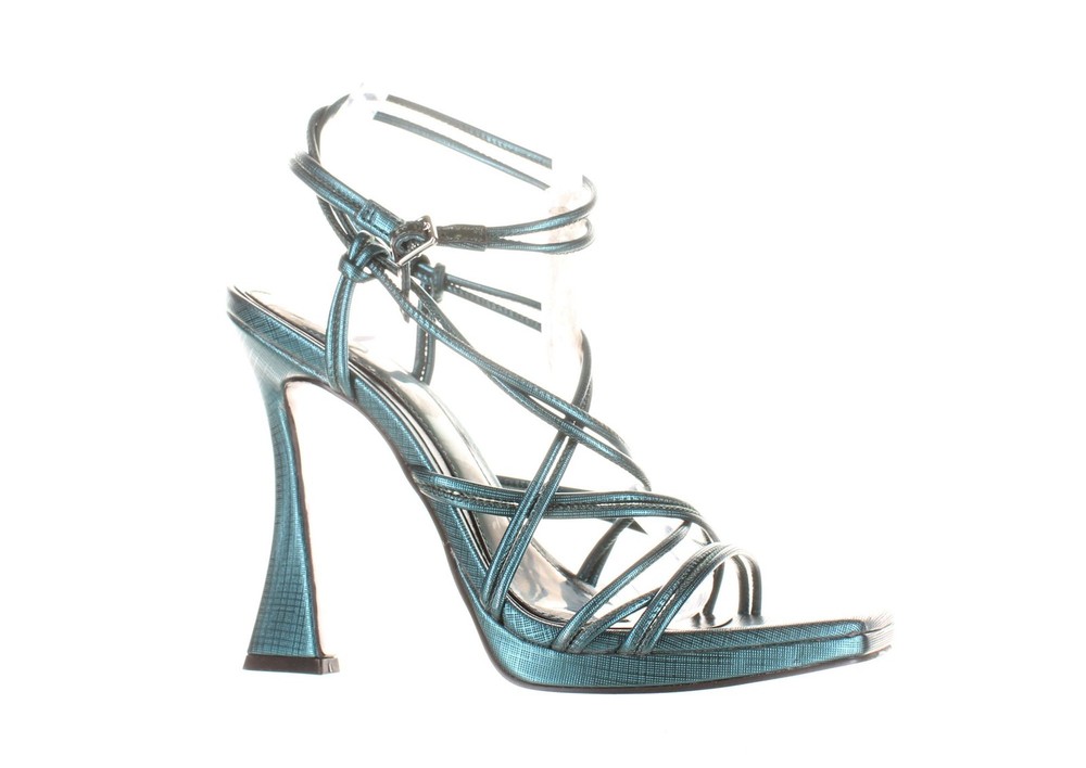JLO by Jennifer Lopez Tanin Teal Ankle Strap Heels Size 8.5 Womens Shoes