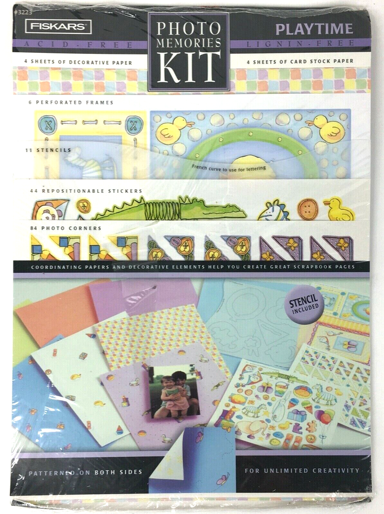 Fiskars Scrapbooking Photo Memories Kit Acid Lignin Free Frames Stencil Stickers-image