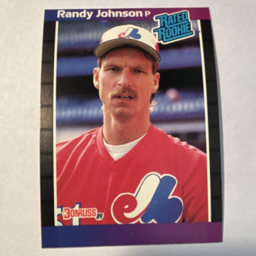 Donruss 1989 Rated Rookie Randy Johnson #42 Montreal Expos Card *Denotes* Back