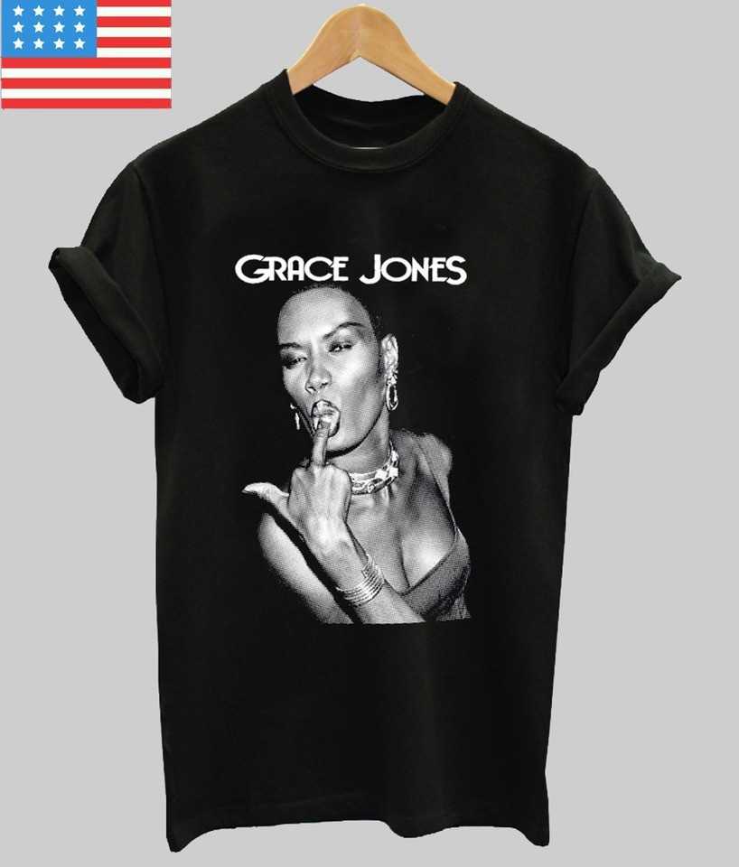 Grace Jones Black Classic Cotton Unisex All Size T-shirt BO6785