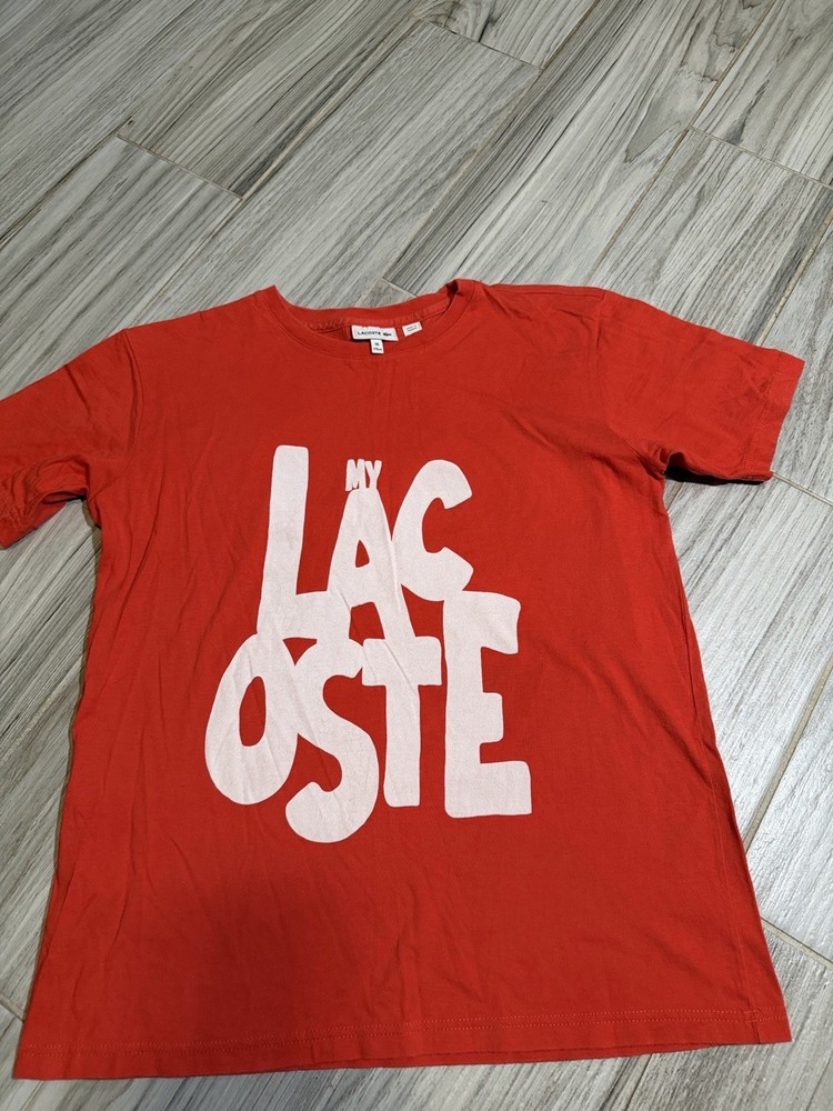 Lacoste Red Boys Shirt Sleeve Size 16