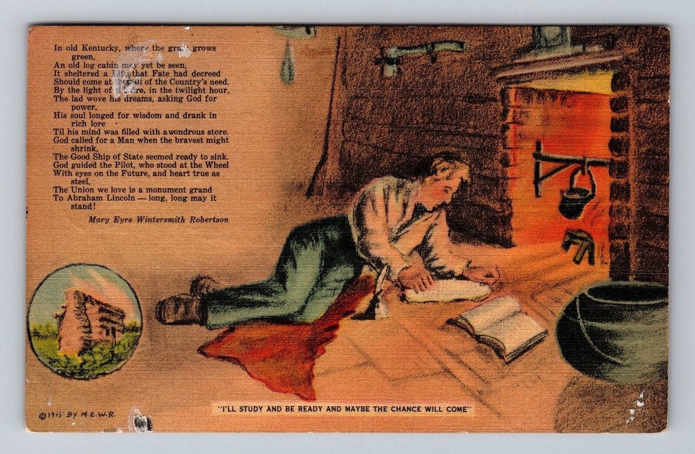 In Kentucky Poem I'll Study And Be Ready For Chance Vintage Postcard