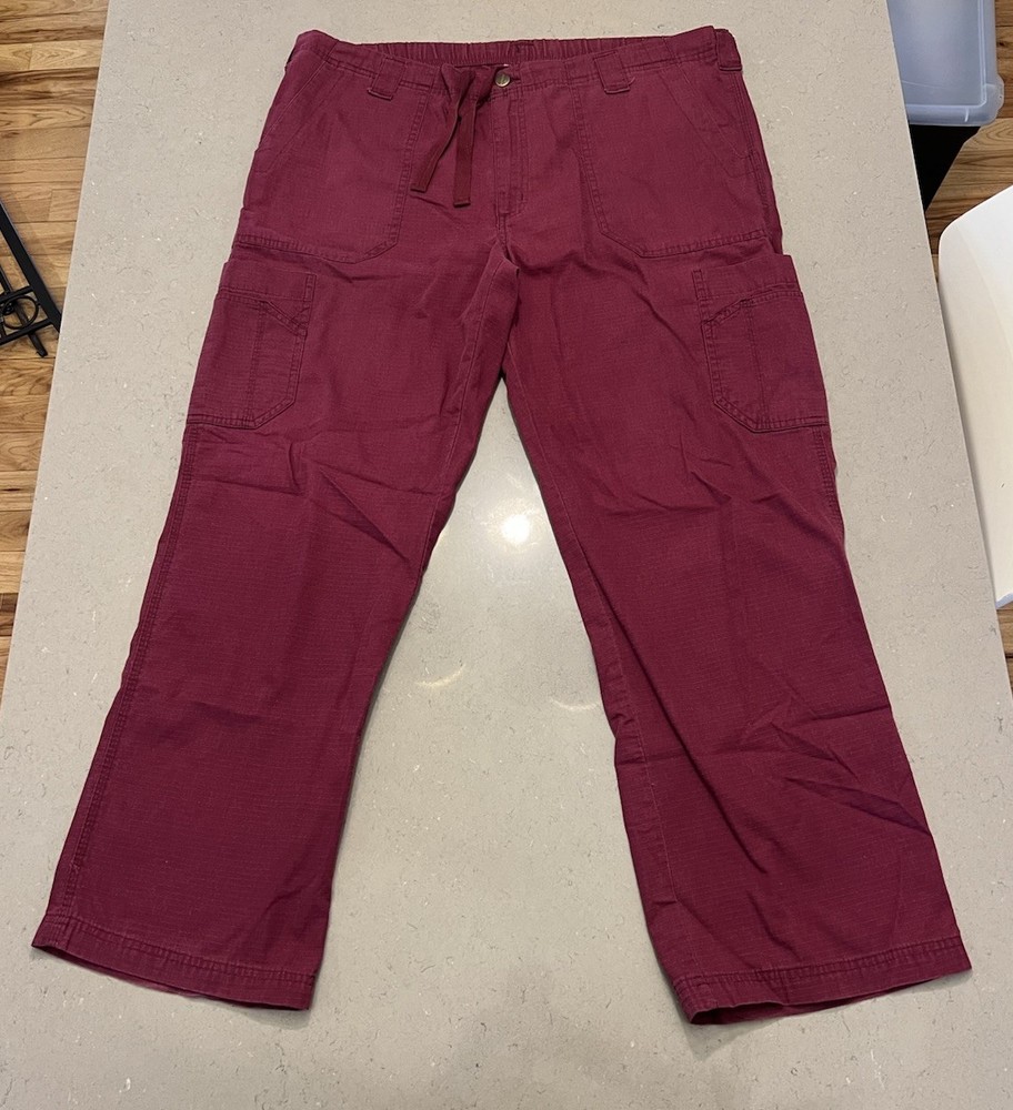 Vintage Men’s Carhartt Cargo Work Pants Size L Burgundy
