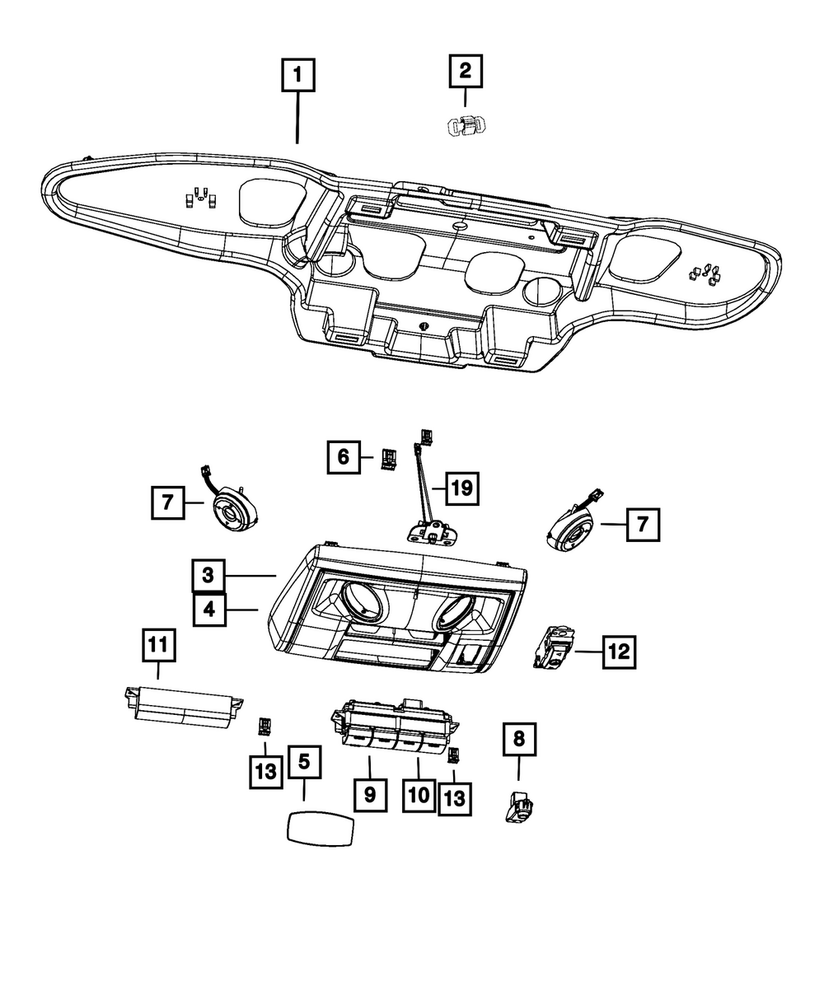 Genuine Mopar Overhead Console 1XN34HDAAB
