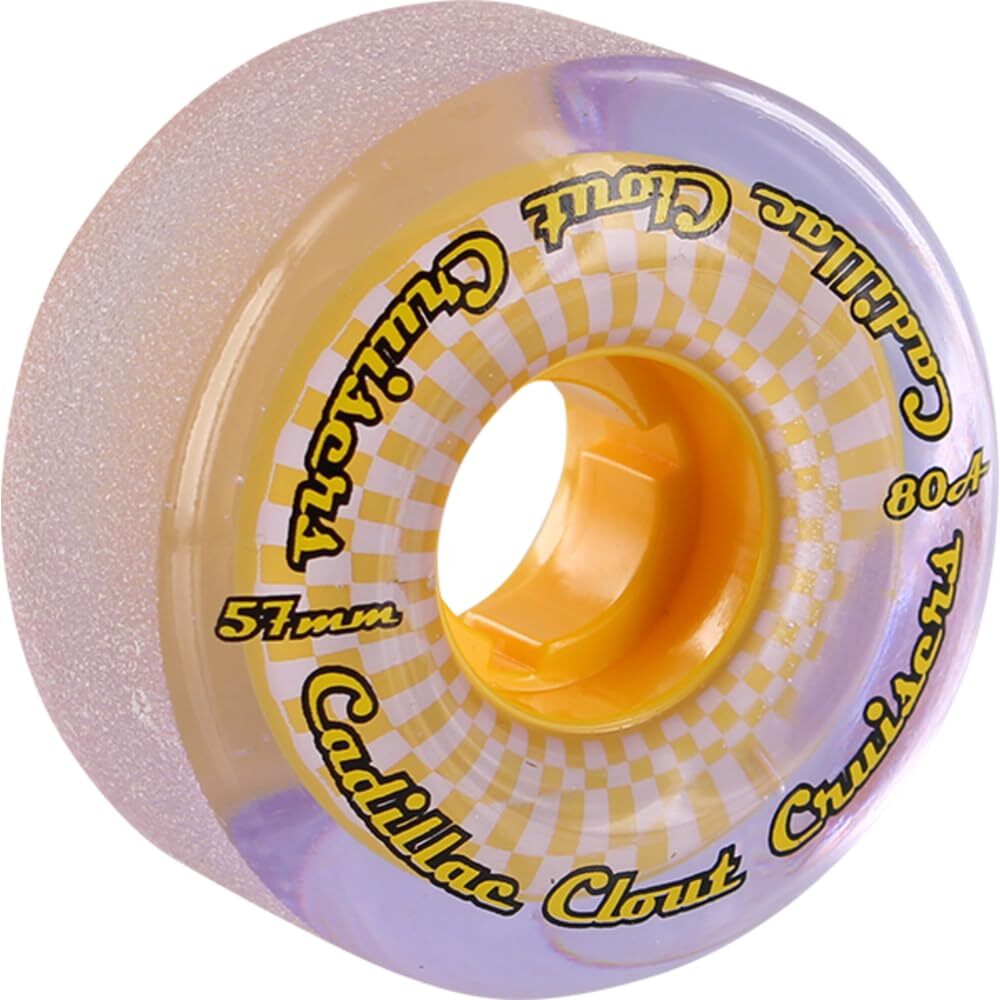 Cadillac Clout Cruisers 57mm 80A Purple/Yellow Skateboard Wheels (Set of 4)