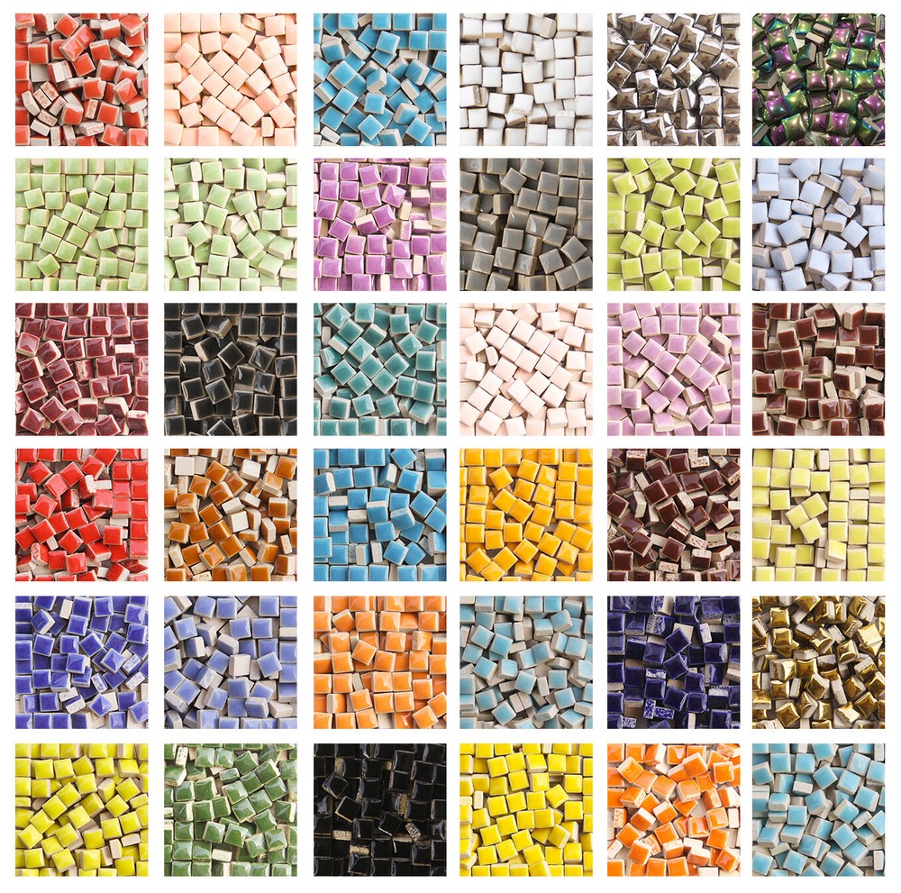 Ceramic Mosaic Tiles Porcelain Hand Crafts Pieces Art Hobbies Assorted Colors