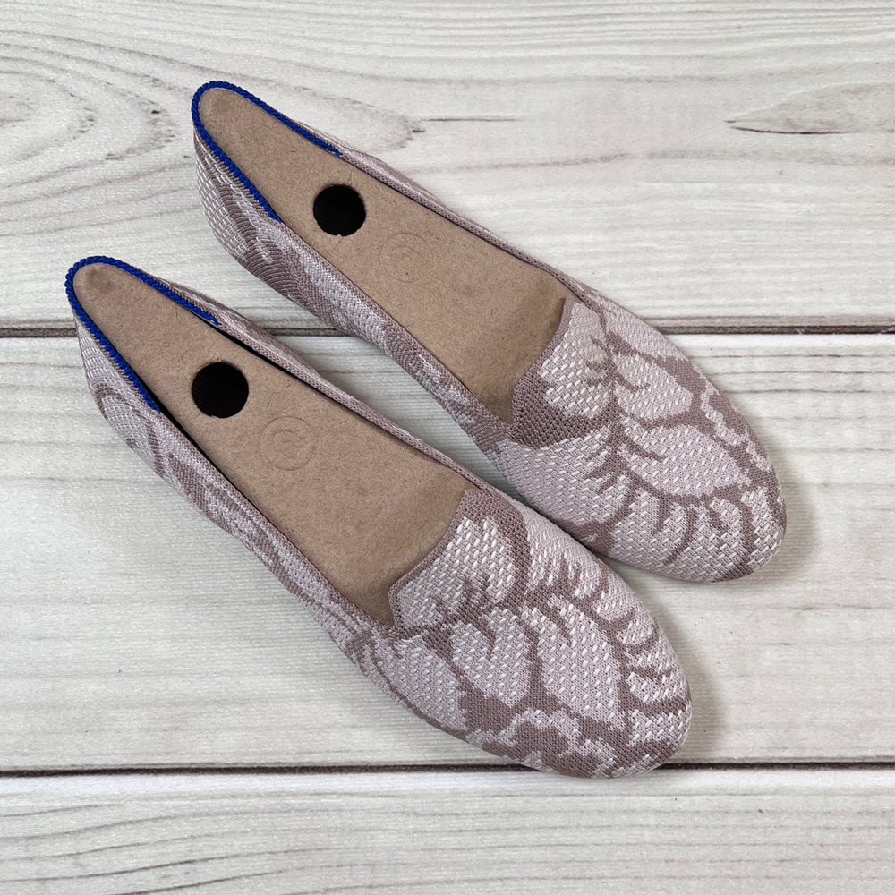 Rothy's Loafer Flats Women's 7 Retired Petal Grey Pink Floral Slip On Shoes NEW
