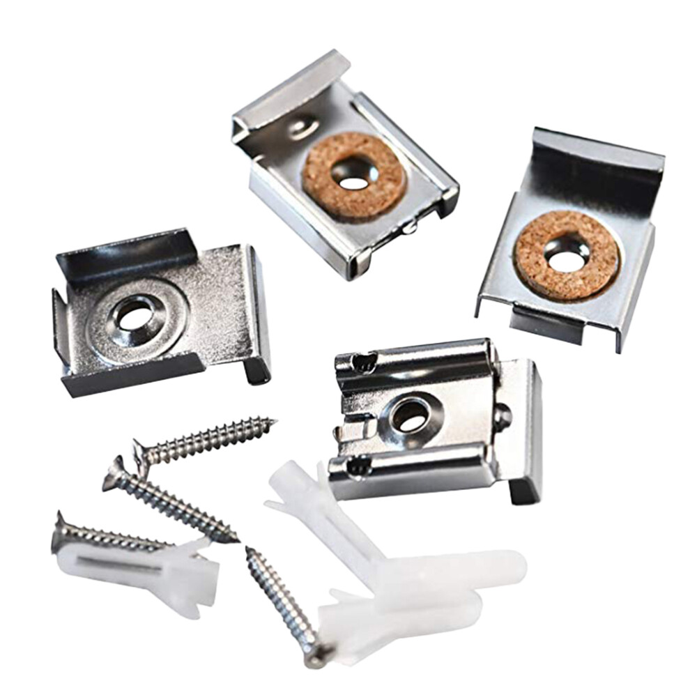 4 Pcs Plugs Professional Mirror Mounting Clips Spring Loaded Hangers