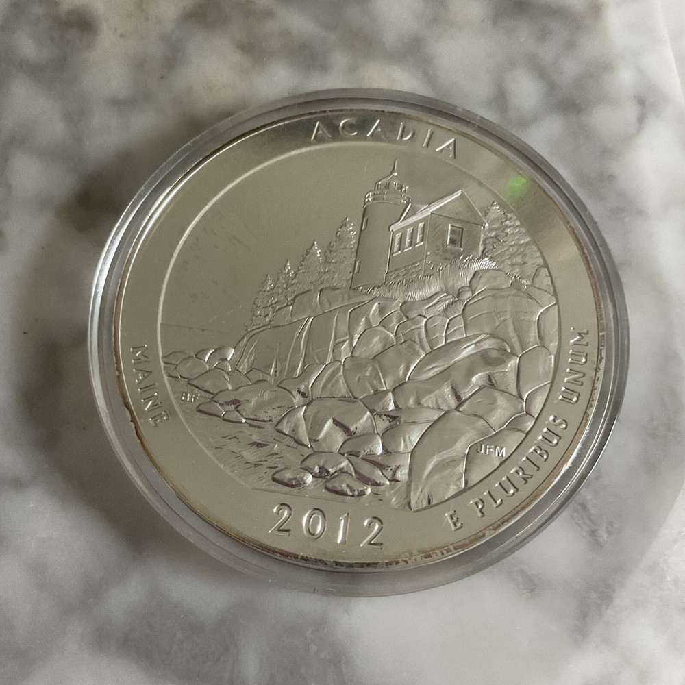 2012 P - Acadia National Park - 5 oz Silver Coin - Mint Box & COA - .999 - ATB-image
