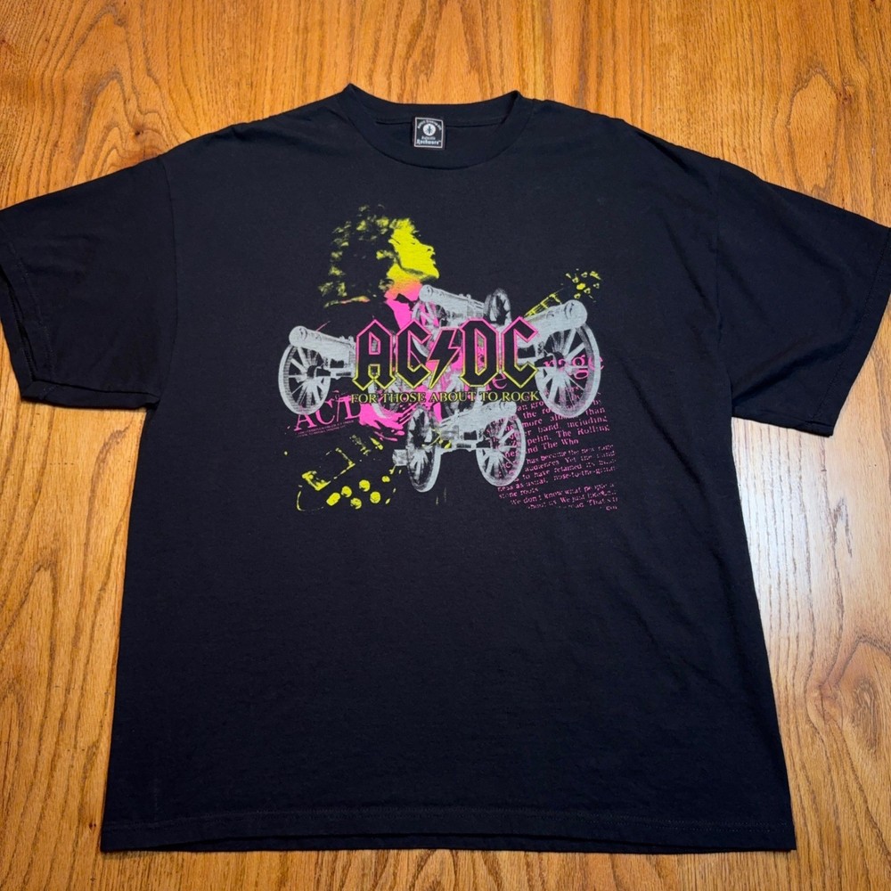 AC/DC T-Shirt Mens XL Black For Those About To Rock Band Tee 2008 Anthill