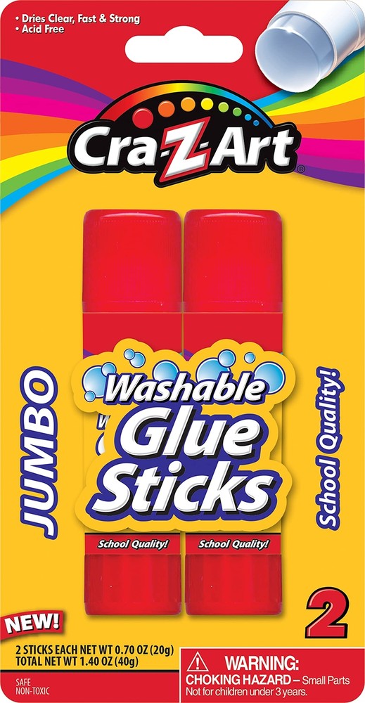 Cra-Z-art Jumbo Washable Glue Sticks, 2-Count (11306N-48)